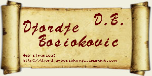 Đorđe Bosioković vizit kartica